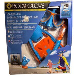 Body Glove Youth Snorkel Set With Gear Bag XXL Mask Fins Snorkel Camera Support